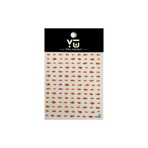YITU cute orange fish nail art stickers YT5969 with professional white card packaging