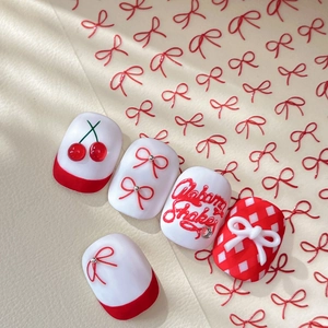 3D Embossed Bow Knot Nail Stickers Minimalist Solid Color DIY Manicure Decoration For Women Sweet Fashion Nail Decals