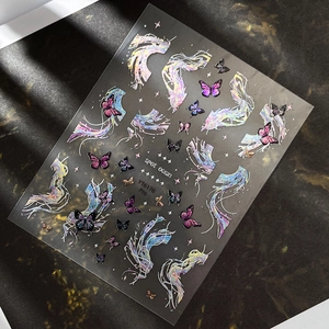 Autocollants à ongles holographiques papillon et étoile avec effet laser Spot Ocean