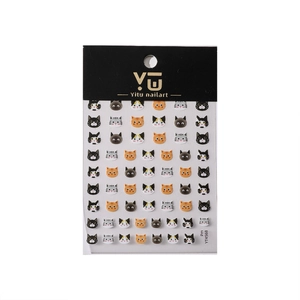 Cute cartoon cat nail art stickers featuring various kitten designs for DIY manicure YT4568