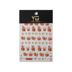 Chinese New Year nail art stickers with red envelopes, fireworks, and lucky symbols