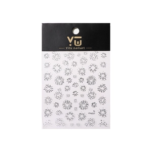 Laser gold holographic firework nail art stickers with various sizes and bright patterns