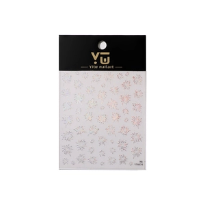 Holographic laser firework nail art stickers with glitter effect in retail packaging