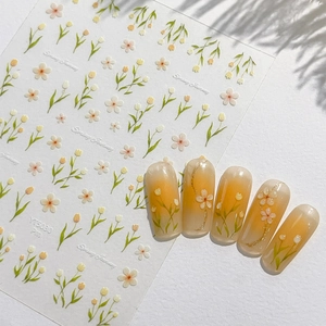 Autocollants à Ongles Floraux Spring Journey Tulipe Marguerite Décalcomanies à Ongles Autocollantes Pour Femmes DIY Décoration