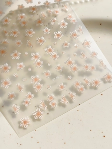 Macro view of embossed white and pink cherry blossom nail stickers YT4928 with relief texture