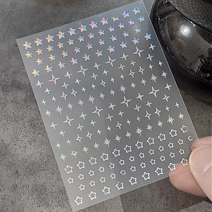 Autocollants holographiques en forme d'étoile pour ongles avec finition laser brillante