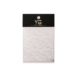 Stickers nail art relief vagues blanches YT5262 avec design marbre minimaliste