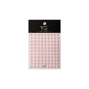 3D embossed pink cat paw nail art stickers with relief texture on white background