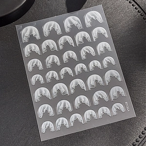 White French lace pattern embossed nail art stickers YT5128 for manicure decoration