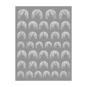Self-adhesive white lace nail art stickers with translucent veil texture YT5128