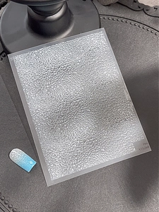 Water ripple textured ultra-thin nail sticker plate with SKU YT5268 in clear finish