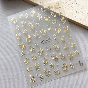Exquisite goldene Osmanthus-Nagelaufkleber mit 3D-Reliefstruktur für stilvolle Nagelkunst