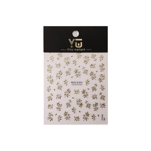 Exquisite goldene Osmanthus-Blüten Nagelaufkleber mit 3D-Relief-Textur für Maniküre