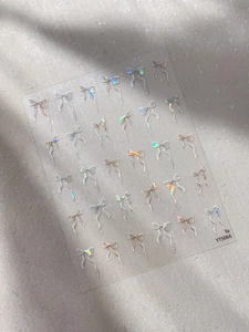 Détails des autocollants à ongles YT5066 holographiques laser avec 25 nœuds pour le nail art