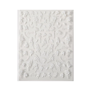 Weiße 5D Blumen Nagelaufkleber mit Lilien- und Gänseblümchenmustern Relief YT3877