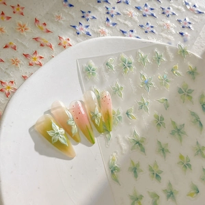 Autocollants 3D pour ongles avec fleurs en gelée à 5 pétales pour décoration de nail art