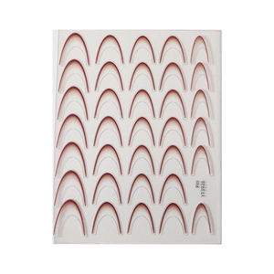 Adesivi per nail art sfumati francesi in rosso vino e bianco per decorazione manicure