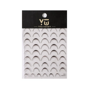 French manicure guide stickers for nail art tips, white crescent shapes with adhesive back