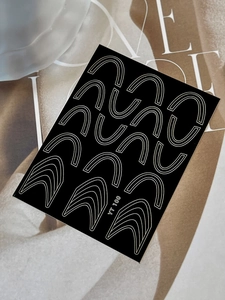 Minimalist black and white geometric nail stickers with arch pattern design YT100