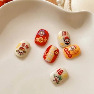 Ciondoli nail art 3D Dio della Ricchezza con simboli tradizionali del Capodanno Cinese