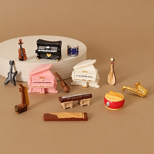 Adornos de Resina de Instrumentos Musicales en Miniatura Creativo Piano Guitarra Violín Erhu Pipa Para Decoración De Escritorio Micro Paisaje Regalo