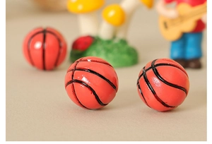 Detailed close-up of miniature basketball models for Dollhouse DIY decoration
