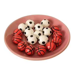 Miniature sports ball charms including tiny footballs and basketballs for DIY crafts