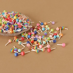 Mini piruletas 3D coloridas de resina para accesorios de pelo DIY y manualidades