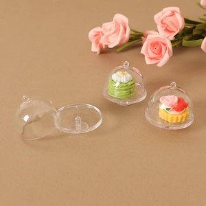Miniature Dollhouse Food Cover Simulation Cake Model Plastic Resin DIY Mini Transparent Dessert Display Ornament