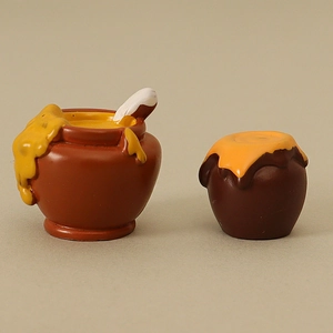 Set di barattoli di miele in miniatura per decorazioni con piccoli cucchiai in resina