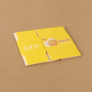 Miniature yellow dollhouse shipping box with cartoon rabbit illustration and logistics icons