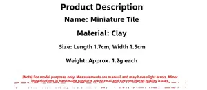 Detailed specifications of miniature clay tiles model for dollhouse DIY scale projects