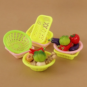Miniatur Puppenhaus Simulation Gemüsekörbe Set Kunststoff Mini Essen Dekoration Spielzeug Für Küche Szenerie Rollenspiel