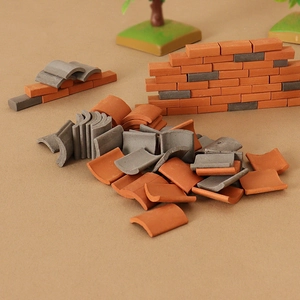 Miniature Dollhouse Roof Tiles Model DIY Micro Landscape Building Materials Clay Bricks Architectural Scene Accessories For Decor