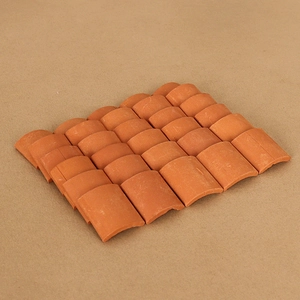 Miniature clay roof tiles for dollhouse DIY building models and micro landscapes