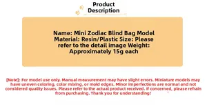Spécifications du mini modèle de sac aveugle du zodiaque en résine avec détails du produit