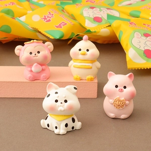 Mini figurines d'animaux du zodiaque en résine pour bricolage et pochettes surprises