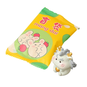 Figurine de dragon en résine et sachet mystère jaune pour décoration de scène DIY