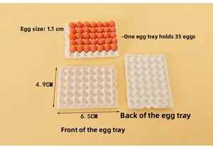Miniature egg tray for dollhouses with 35 resin eggs in 4.9x6.5cm dimensions