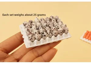 Miniature quail egg set with tray for dollhouse, 25g resin handicraft model decoration