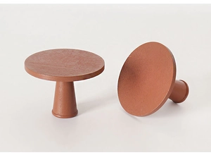 Detailed view of miniature wooden round table set for dollhouse furniture DIY projects
