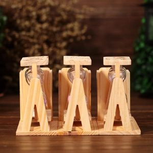 Set de 3 relojes de arena de madera con grabado I love you y arena rosa decorativa