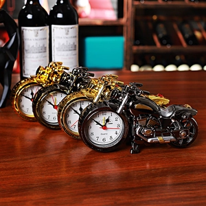 Creative Motorcycle Alarm Clock Retro Racing Bike Shape Quartz Desk Clock For Home Office Decor Kids Student Gift