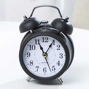Classic Metal Twin Bell Alarm Clock Retro Quartz Movement Pointer Display Battery Operated Silent Loud Alarm For Home Office Kids