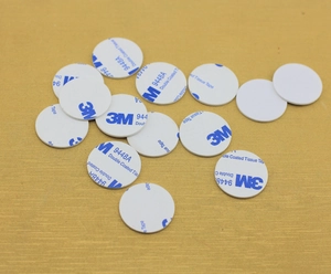 Detail of 3M 9448A double coated tissue tape round adhesive pads for versatile mounting