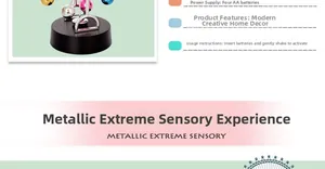 Detalle macro de noria cinética de colores con base para 4 pilas AA de alimentación