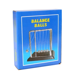 Pendolo di Newton classico con sfere di equilibrio in una confezione regalo blu