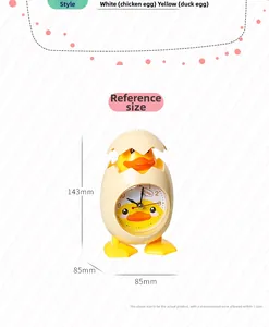 Detailed size specifications for the cartoon duck alarm clock with 143mm height