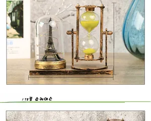 Clessidra Torre Eiffel vintage con luce LED e base in bronzo da 15,5 cm