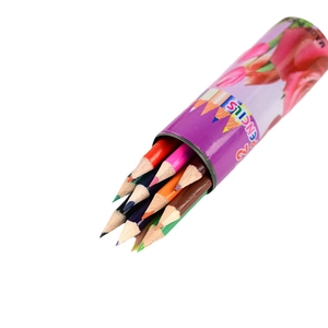 12-color mini colored pencil set in portable floral tube for kids drawing and art